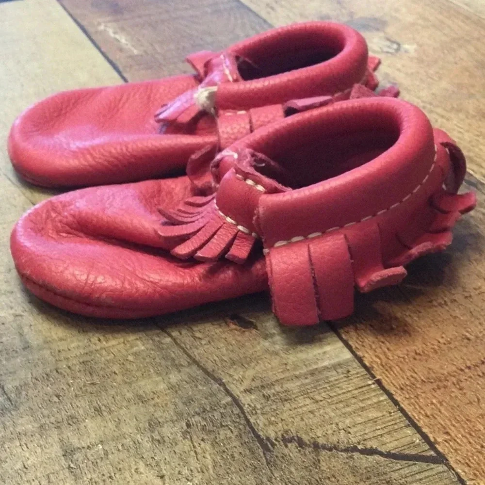FreshlyPicked size 4 Premium Leather Pink Moccasins